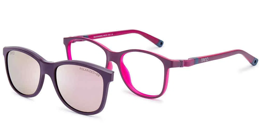 Nanovista QUEST SC 3.0 Eyeglasses - QUEST SC 3.0 MT RASPBERRY MAGENTA NVY W/CLIP