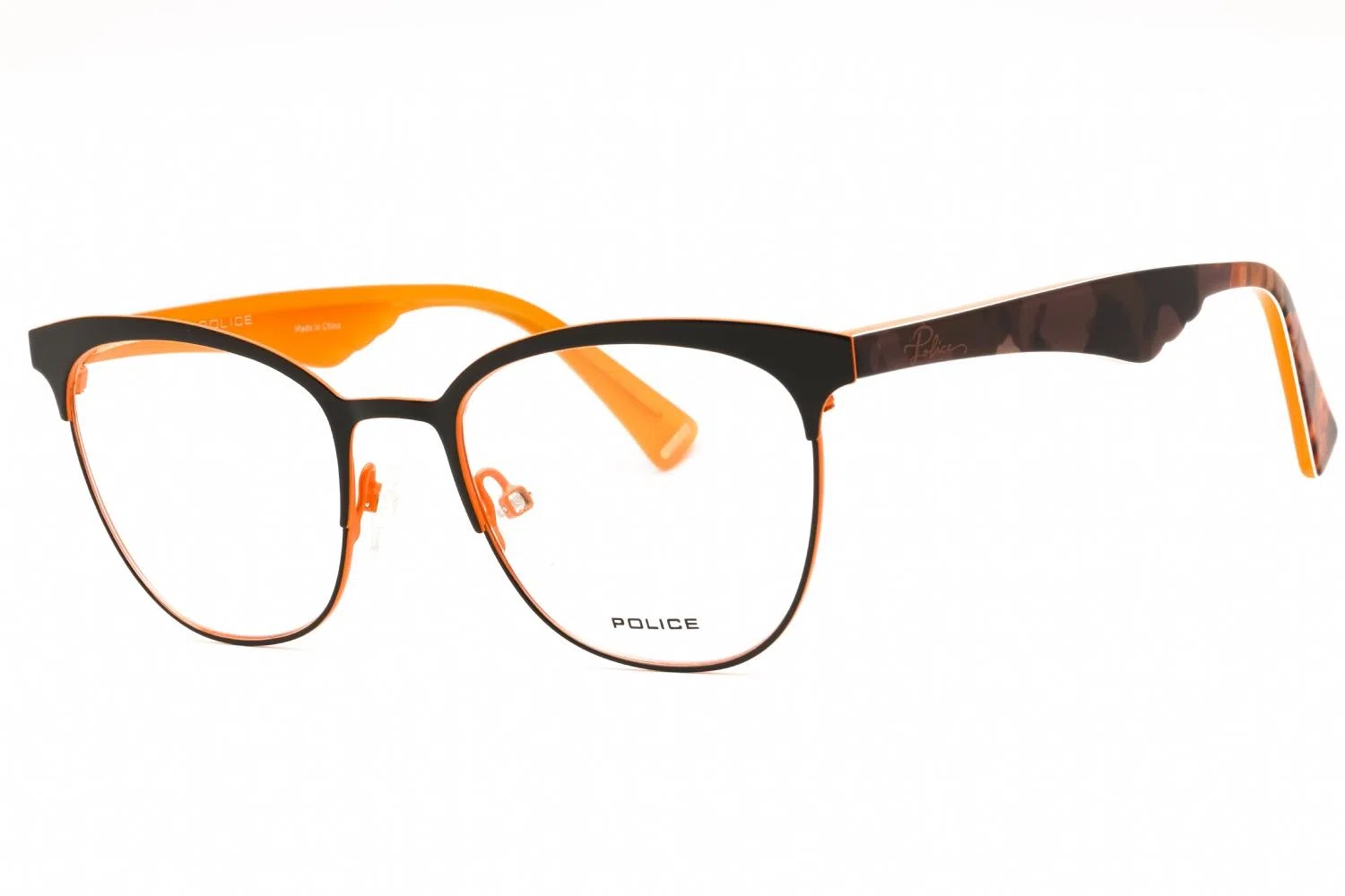 Police VPL417 Eyeglasses - SHINY ORANGE/BROWN